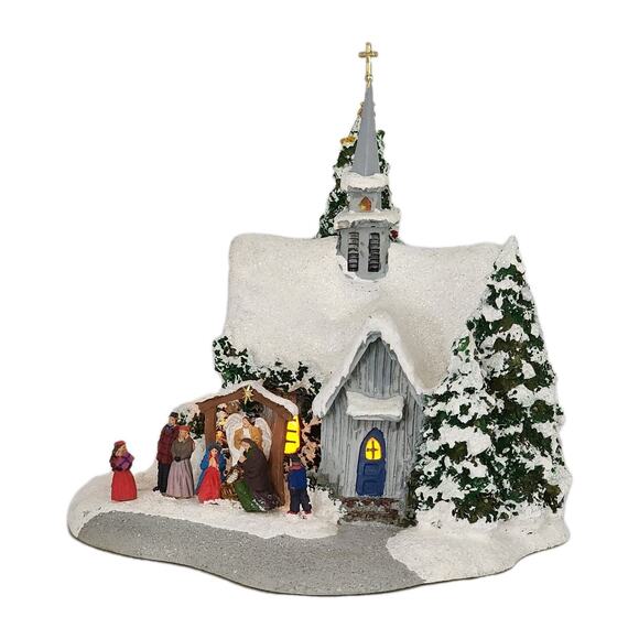 Thomas Kinkade Painter of Light Country Church Nativity Scene Teleflora 2007 VTG - Picture 1 of 16